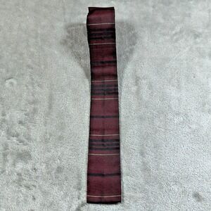 Vintage Fernando Cambini Square Tip Tie Mens Red Striped Firenze Knit Flat End